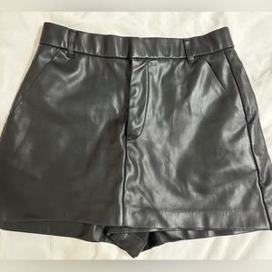 Black pleather skort